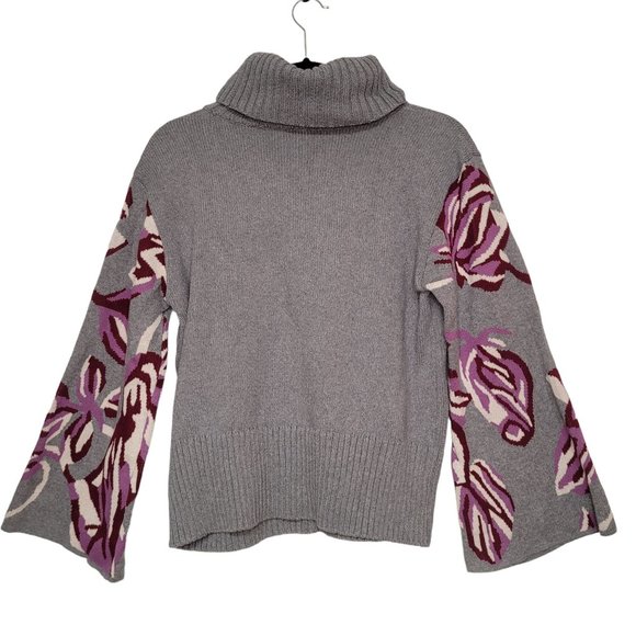 CAbi Gray and Purple Cowl Neck Sweater - Picture 4 of 8